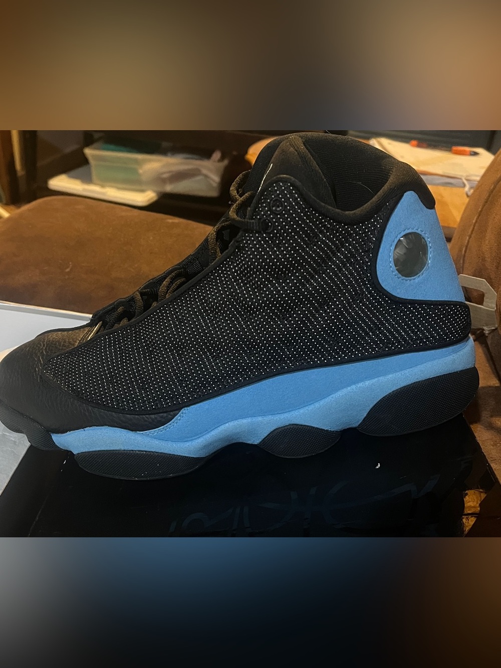 Jordan Retro Black and Blue Sneakers